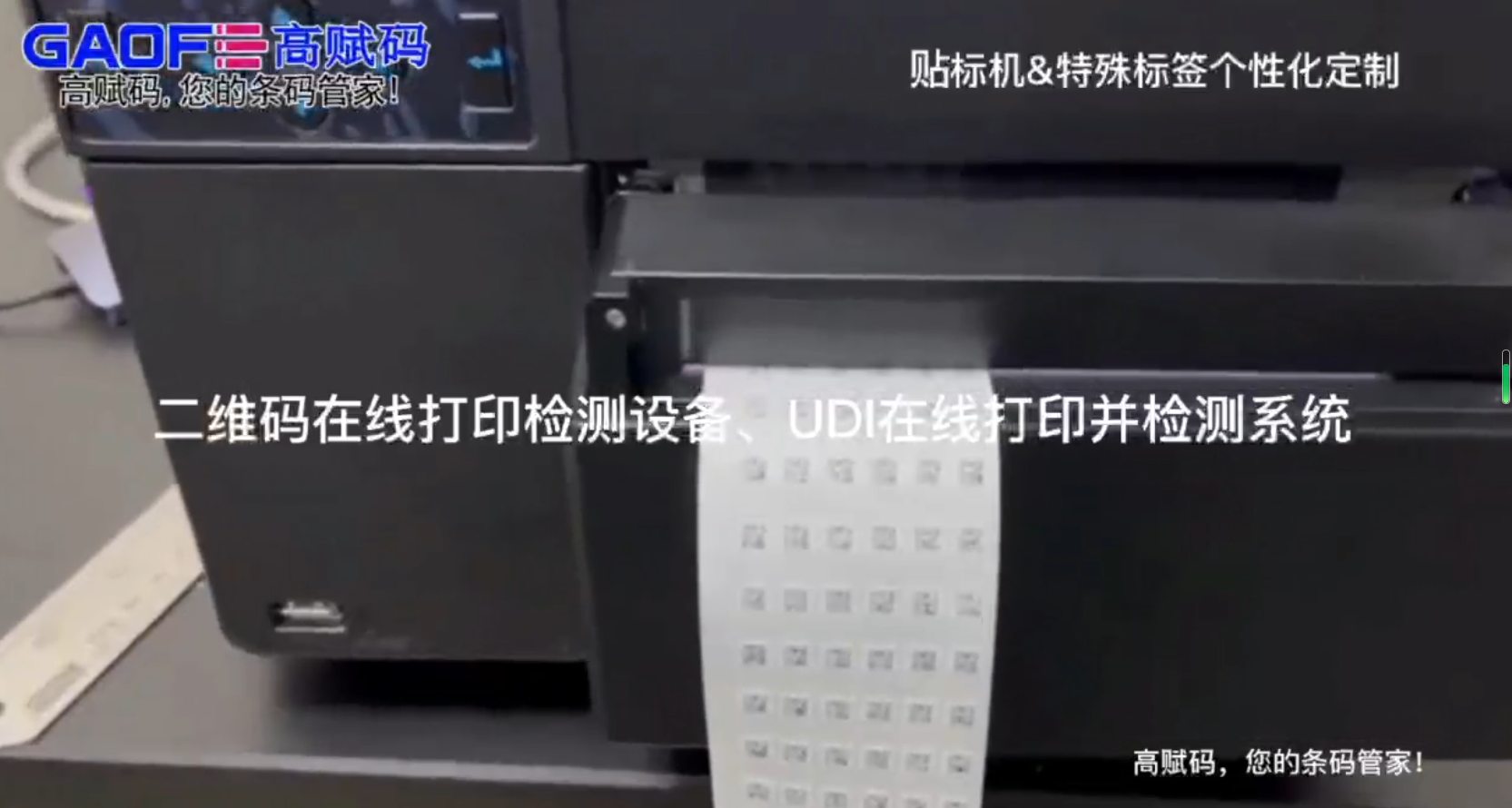 高賦碼二維碼在線打印檢測設備、UDI在線打印并檢測系統